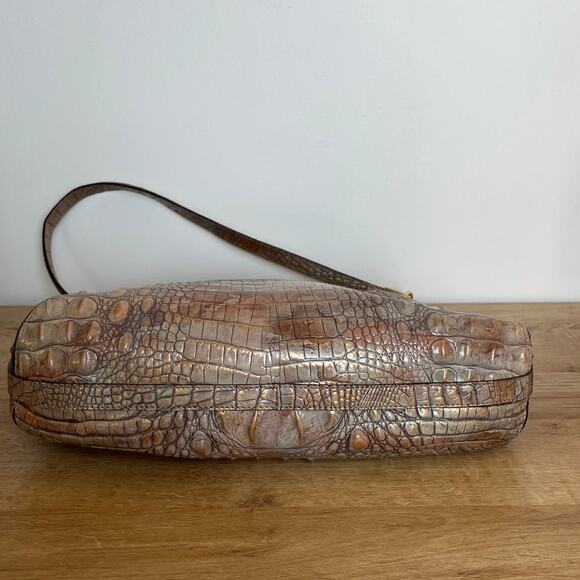 Brahmin Noelle Shoulder Bag in Bark Melbourne Croc Embossed Leather w/ Dust Bag - Picture 4 of 11
